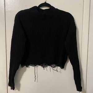 Black S Cropped Knitted sweater